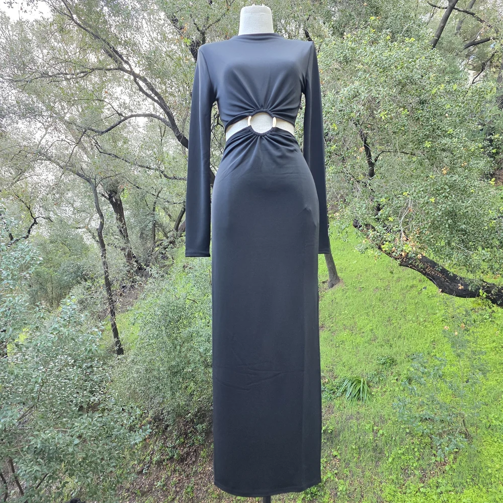 NWT $148 CULT GAIA X GAP LIMITED EDITION COLAB CUTOUT DRESS IN BLACK SIZE S - Picture 3 of 9